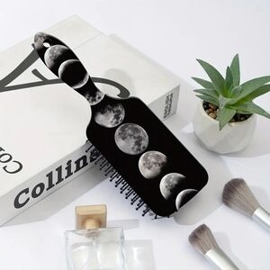 Moon phases hair brush lunar hair tool Detangling comb Goth night hair b…